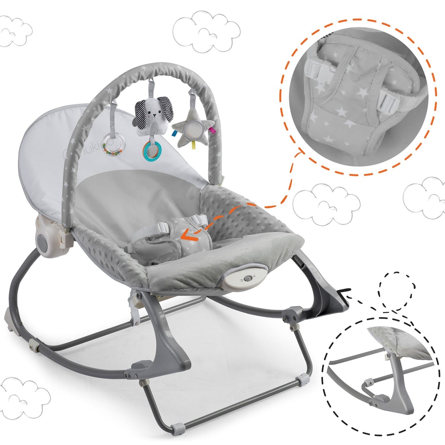 Vibrating Babysitter Nukido - Grey