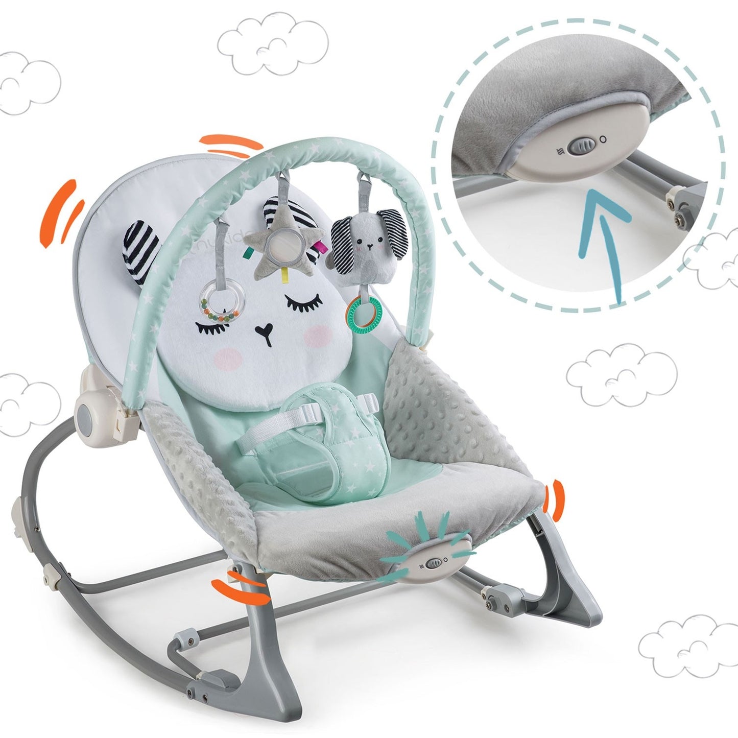Vibrating Babysitter Nukido - Mint green