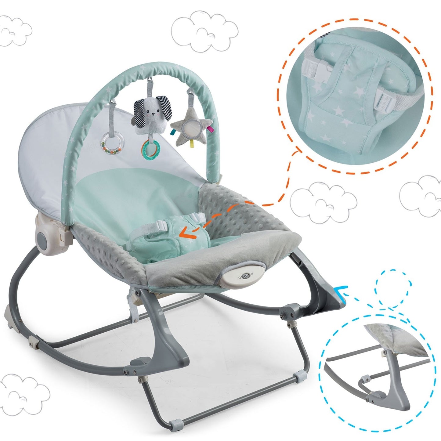 Vibrating Babysitter Nukido - Mint green