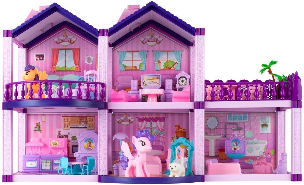 Villa doll and pony house with horses