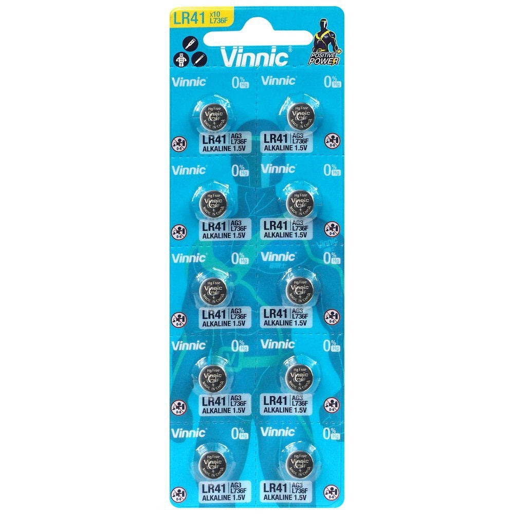Vinnic knoflíková baterie LR41 LR736 cena za 10 kusů.