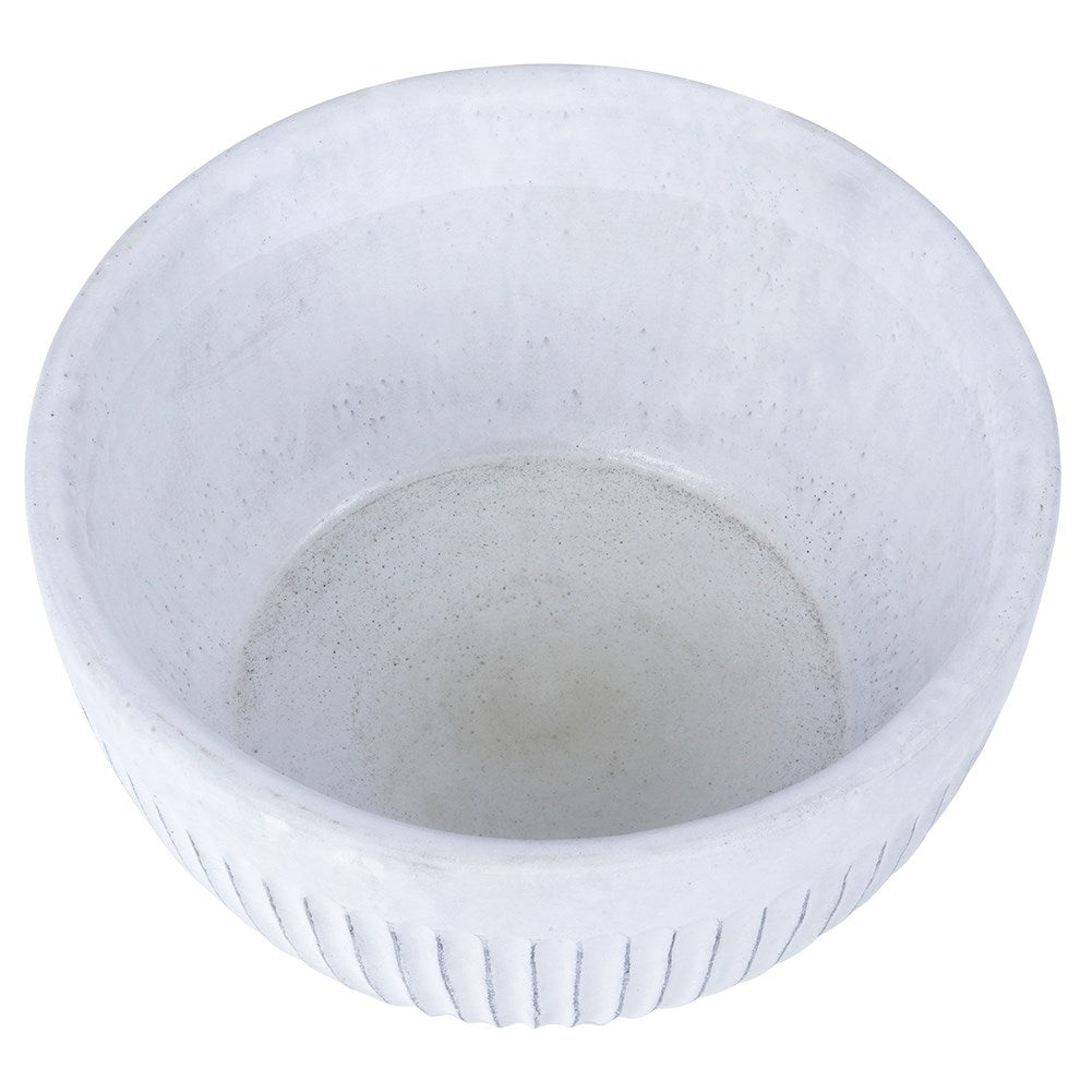 Vintage white ceramic flower pot with worn effects