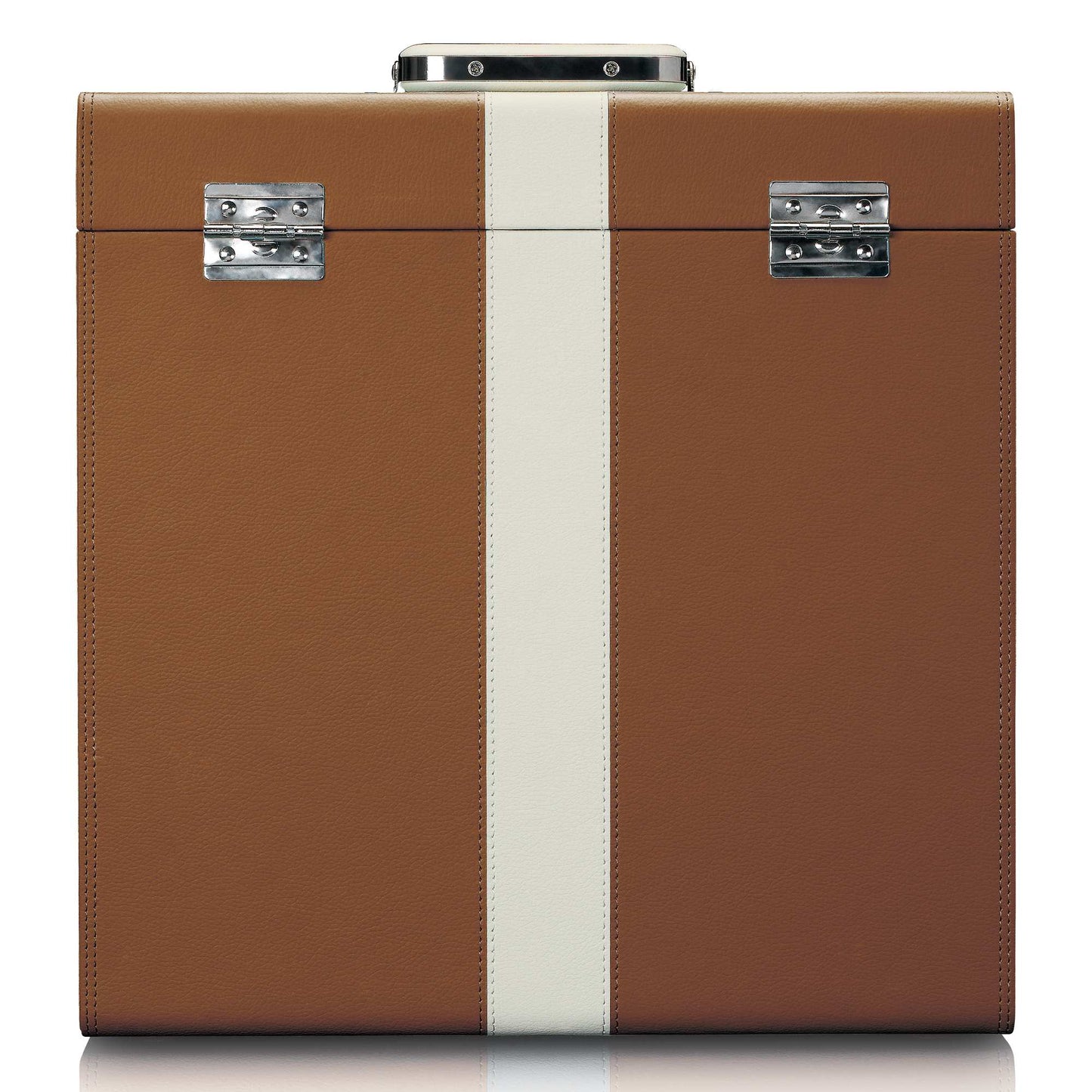 Vinyl Record Storage Case, Faux Leather, Holds 30 LPs