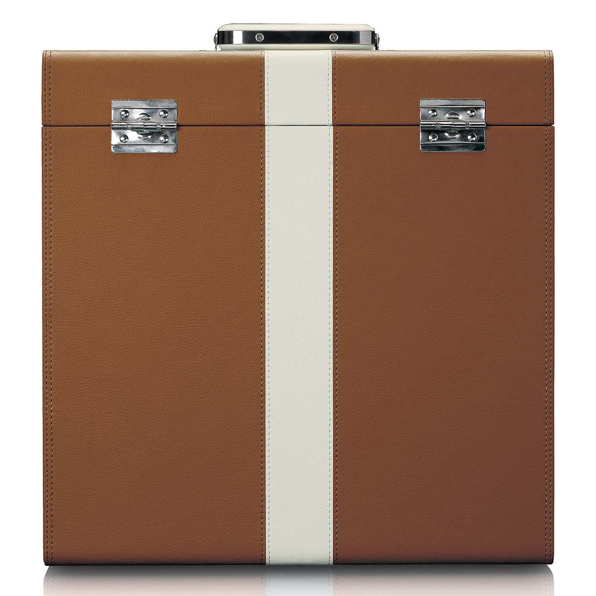Vinyl Record Storage Case, Faux Leather, Holds 30 LPs