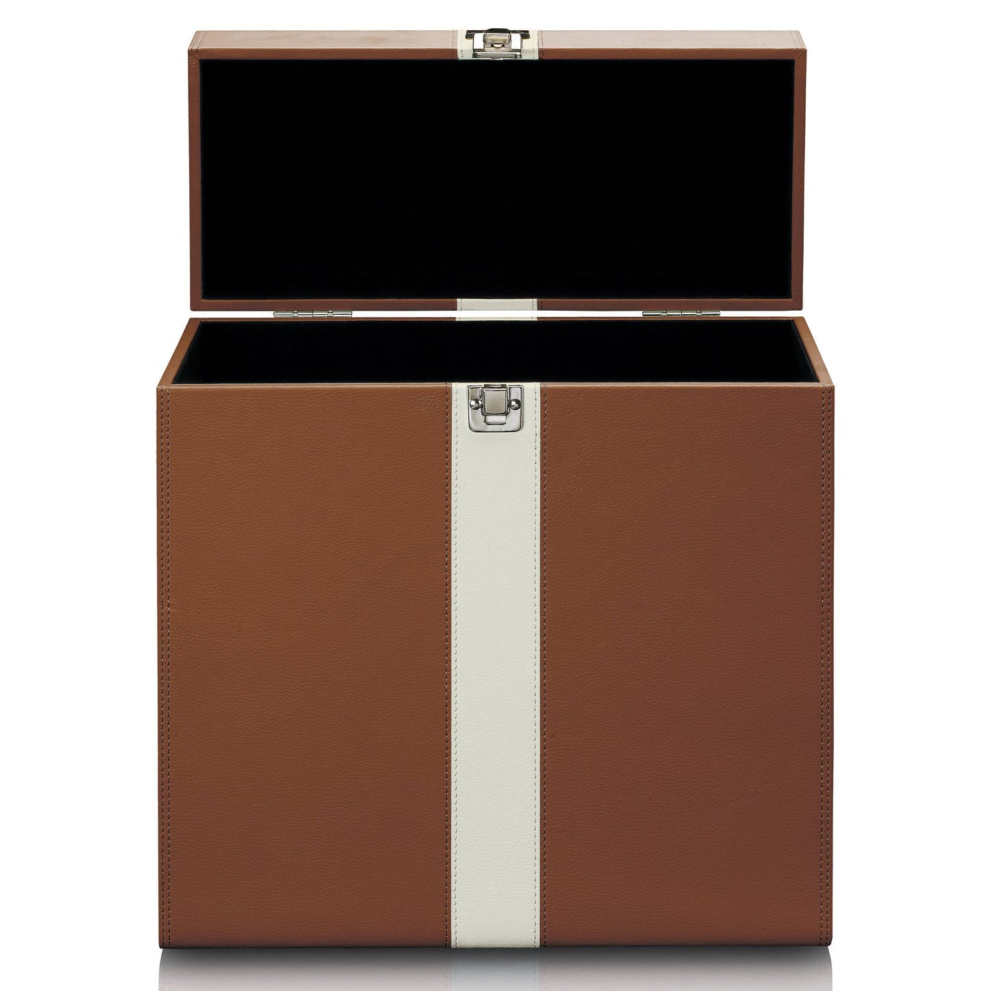 Vinyl Record Storage Case, Faux Leather, Holds 30 LPs