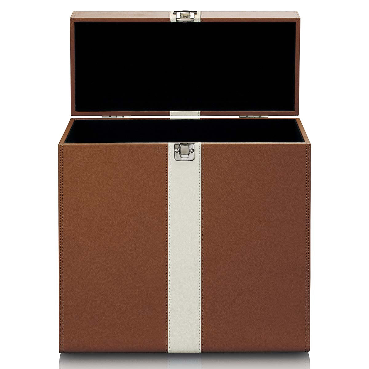 Vinyl Record Storage Case, Faux Leather, Holds 30 LPs