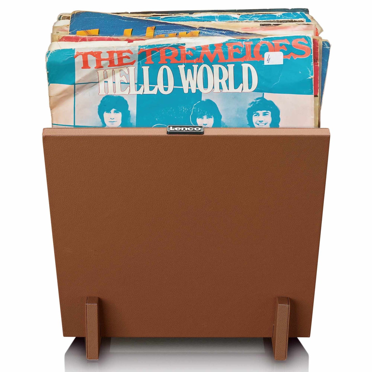 Vinyl Record Storage Organizer, Holds 40 LPs, Brown