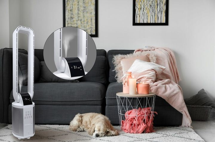 WEBBER WB1820 white bladeless fan with humidifier