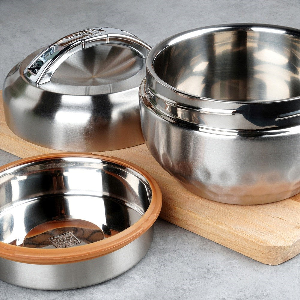 WE CARE Steel Lunch Thermos 600 ml + 300 ml