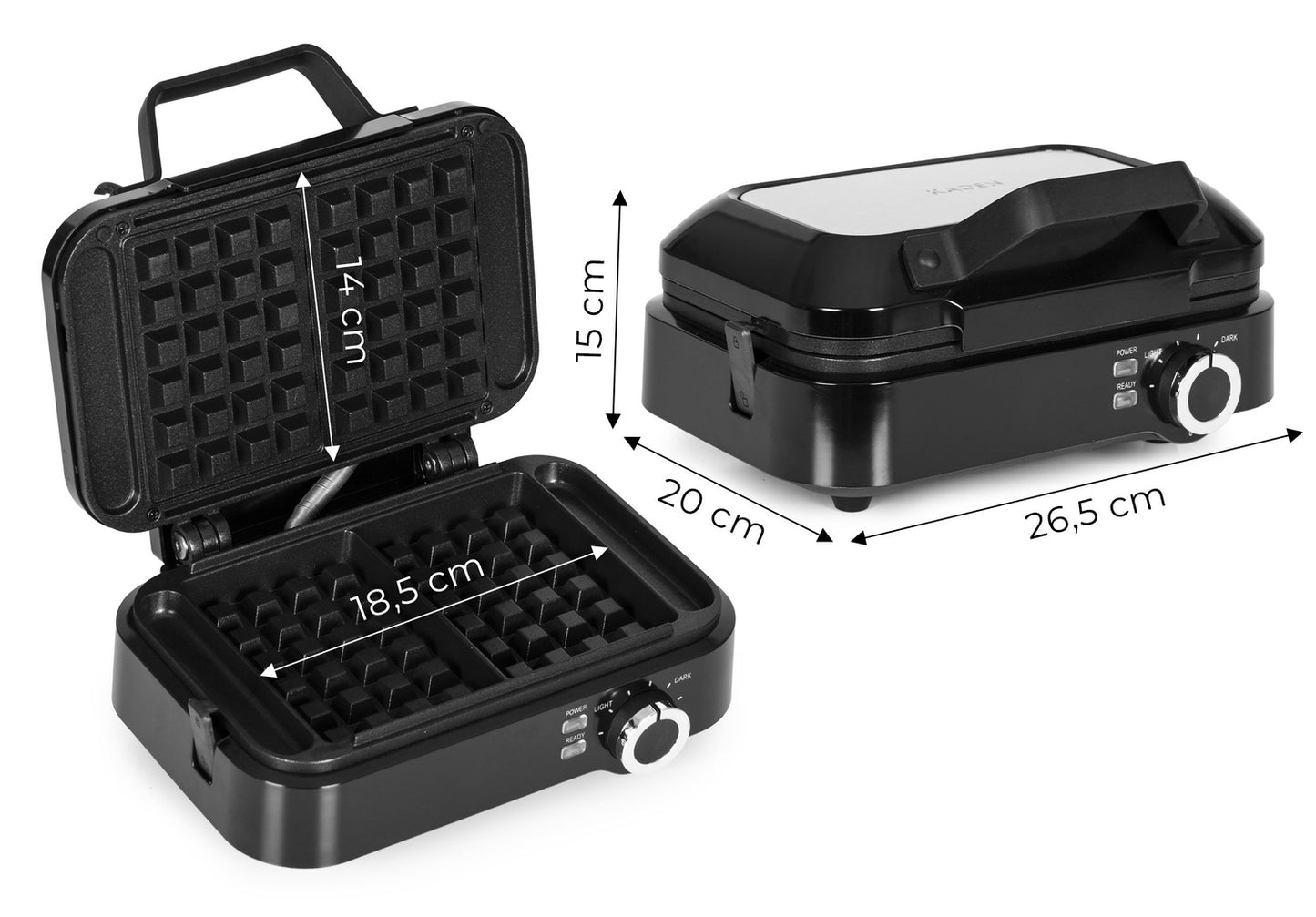 Waffle Maker 1200W, Non-Stick, Temp Control