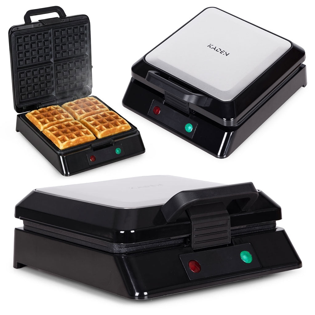 Waffle Maker, 4 Large Waffles, Non-Stick, 1080–1300W