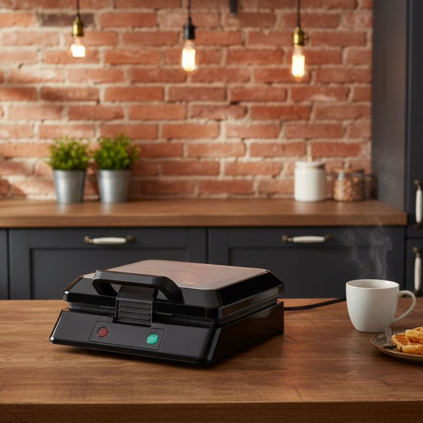 Waffle Maker, 4 Large Waffles, Non-Stick, 1080–1300W
