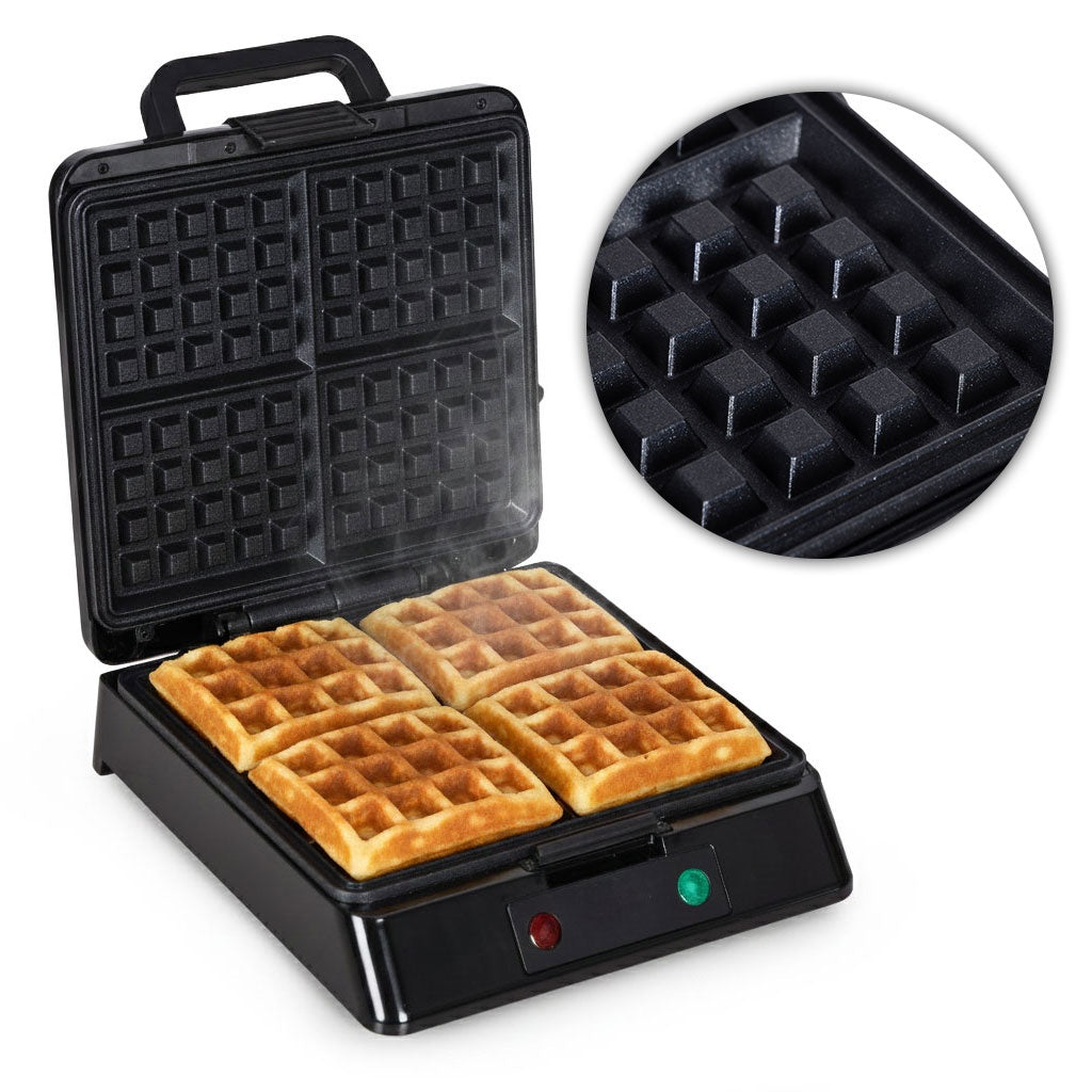 Waffle Maker, 4 Large Waffles, Non-Stick, 1080–1300W