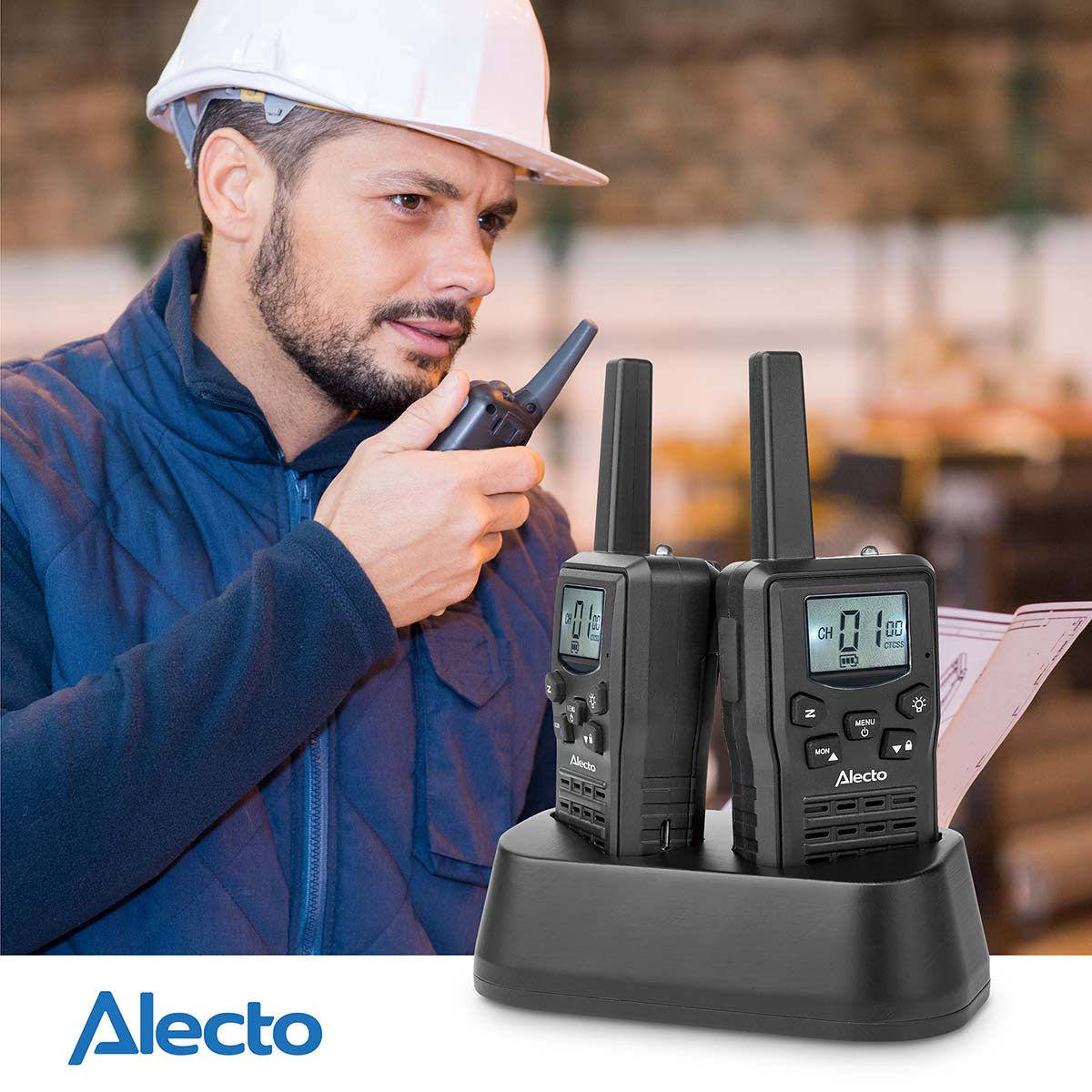 Walkie-Talkie Set, 2 Handsets, 10 km Range, 8 Channels