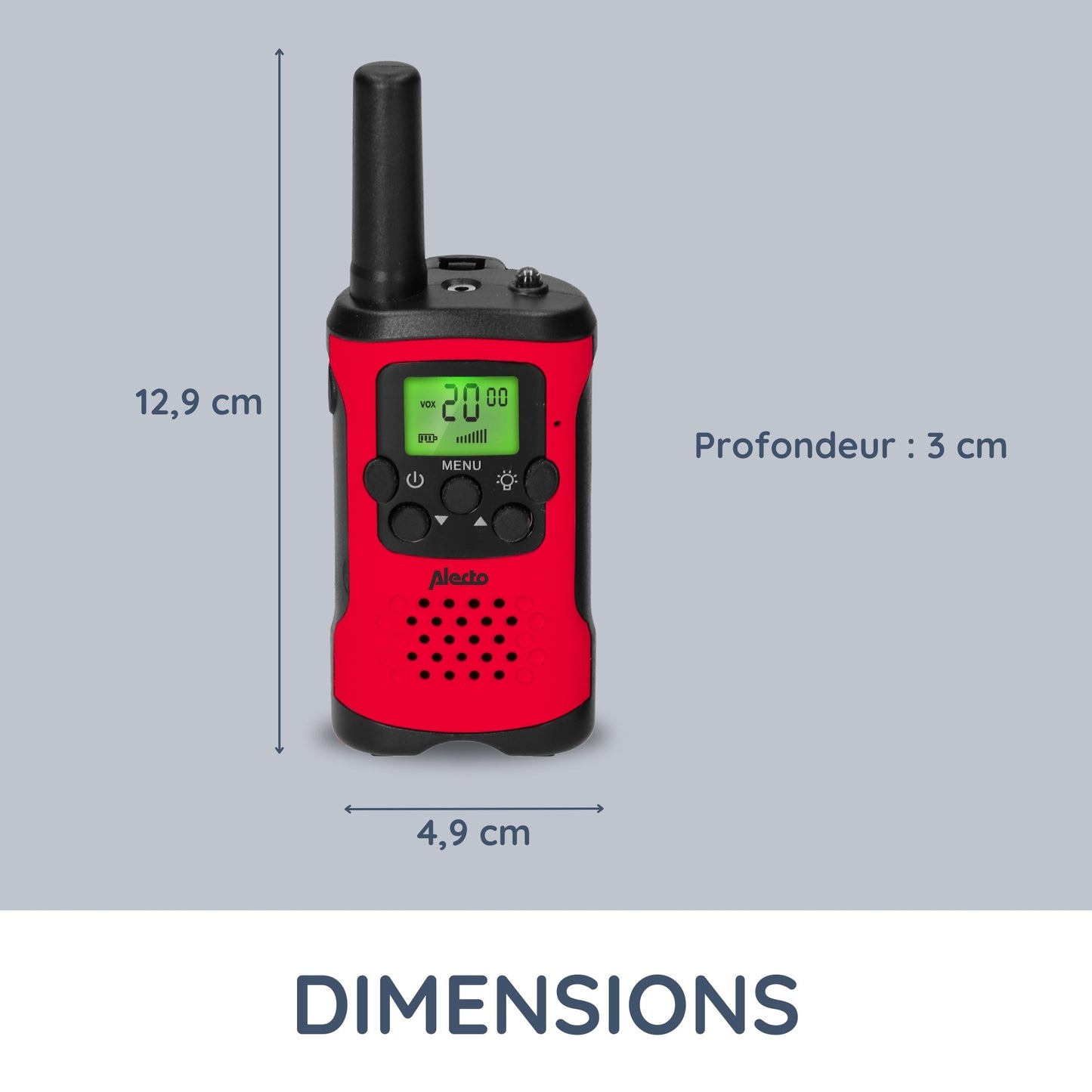 Walkie Talkie Set, 2 Handsets, 7 km Range, 24h Standby