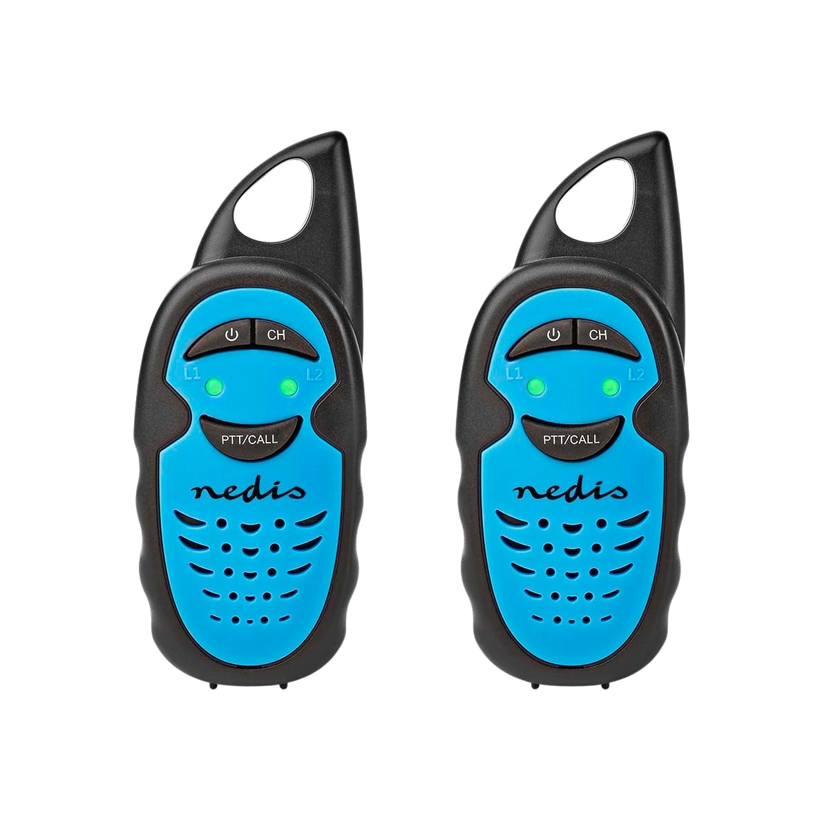 Walkie Talkie Set | 2 handsets | Up to 3 km | Frequency channels: 3 | PTT | Up to 3 hours | Blue / Black