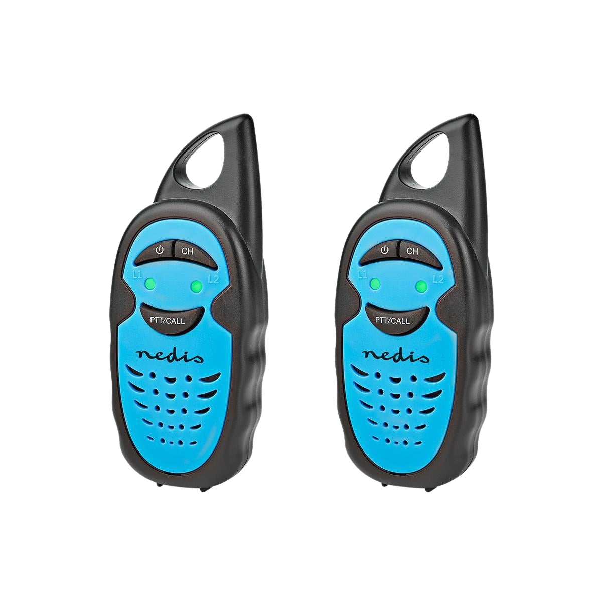 Walkie Talkie Set | 2 handsets | Up to 3 km | Frequency channels: 3 | PTT | Up to 3 hours | Blue / Black