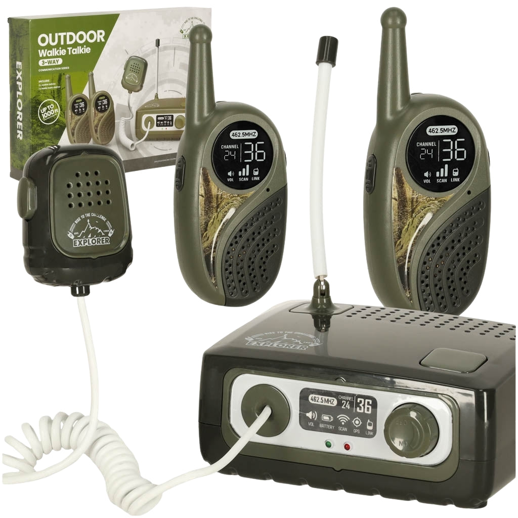 Walkie Talkie walkie talkie shortwave set with switchboard for kids khaki