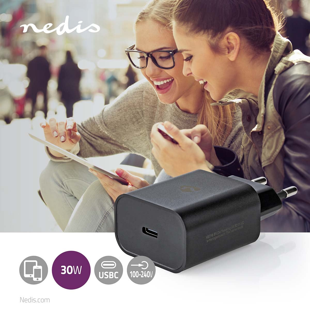 Wall Charger | 32 W| Fast charging function | 1.5 / 2.0 / 2.5 / 3.0 A | Number of outputs: 1 | USB-C™ | Automatic selection of Voltage