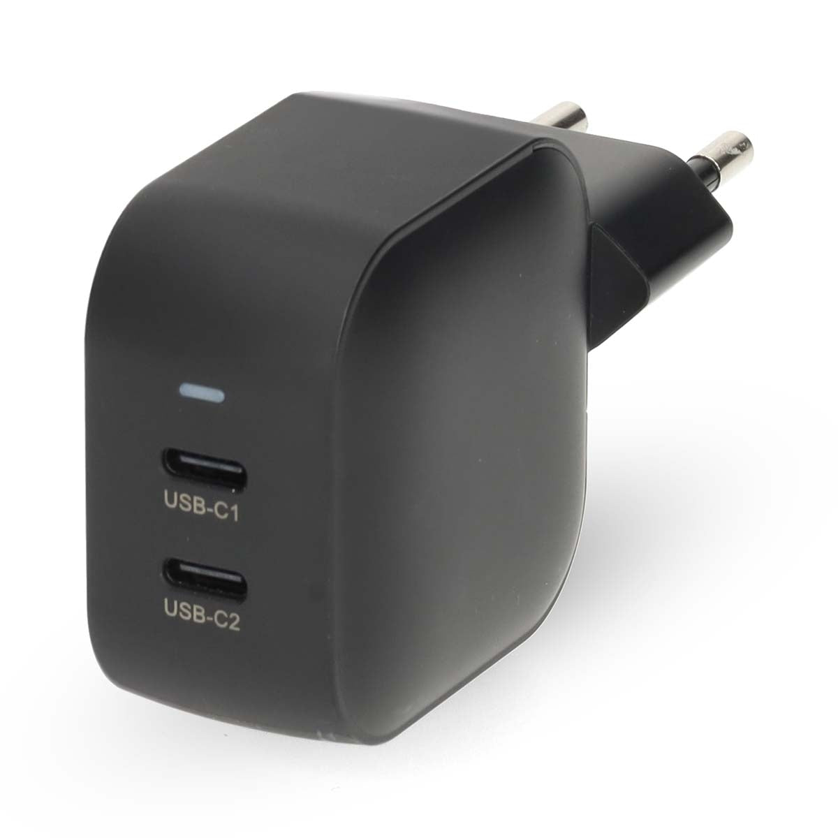 Wall Charger | 45 W | GaN | PD3.0 | Quick charge feature | 2.25 / 3.0 A | Number of outputs: 2 | 2x USB-C™ | Automatic Voltage Selection | Black