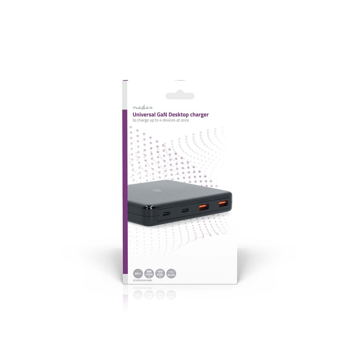 Wall Charger | 65 W | GaN | Quick charge feature | 1.5 / 2.0 / 3.0 / 3.25 A | Number of outputs: 4 | USB-A / USB-C™ | Euro | 1.50 m | Automatic Voltage Selection