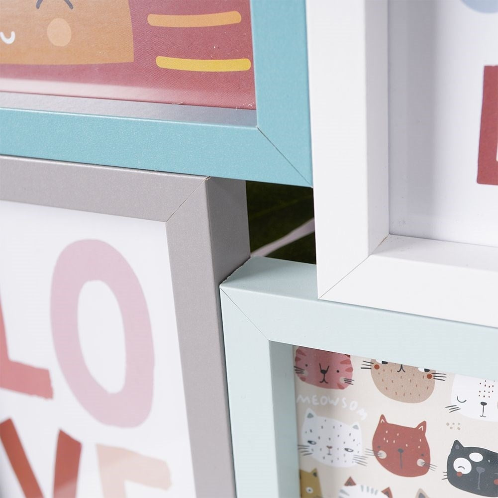 Wall Collage Frame 8 Photos in Pastel for Children's Room