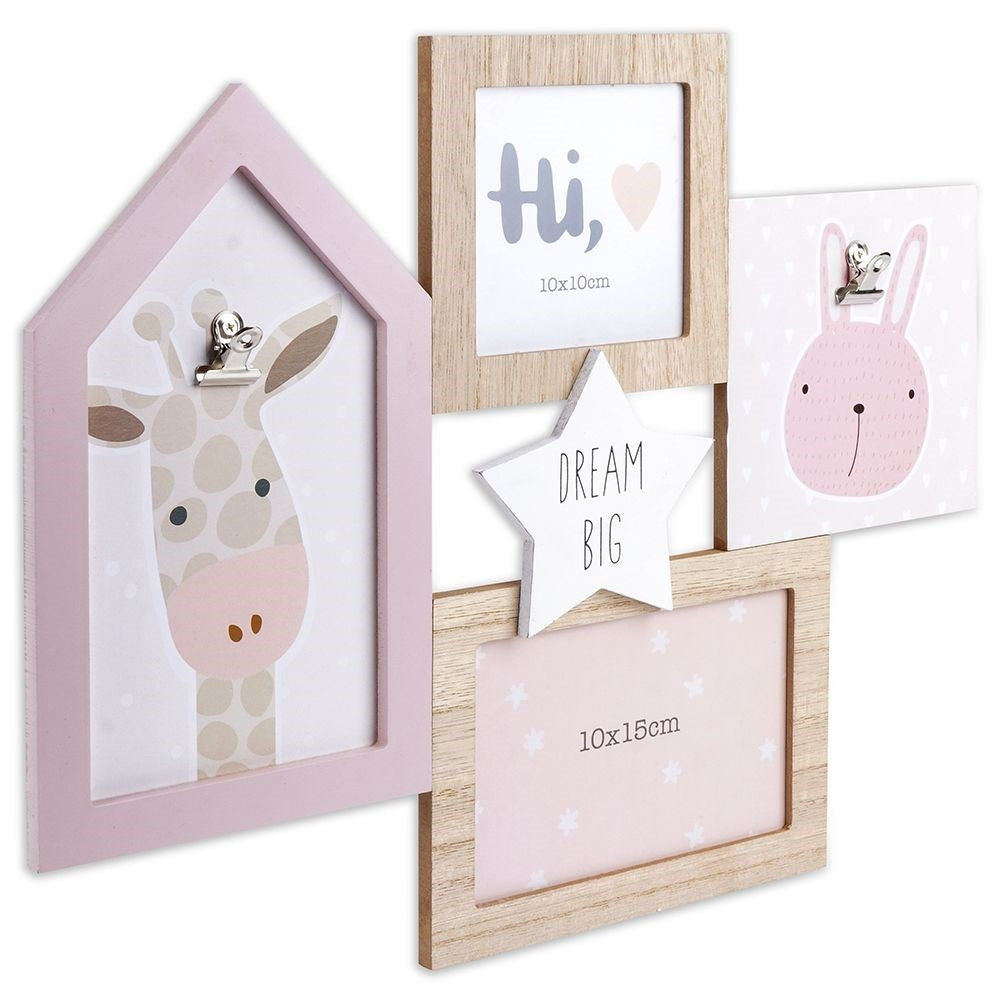 Wall Collage Frame: Colorful Children's Motifs for 4 Pictures