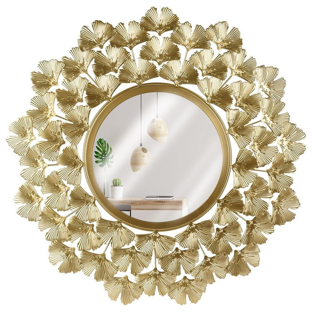 Wall Mirror with Golden Metal Frame for All Rooms