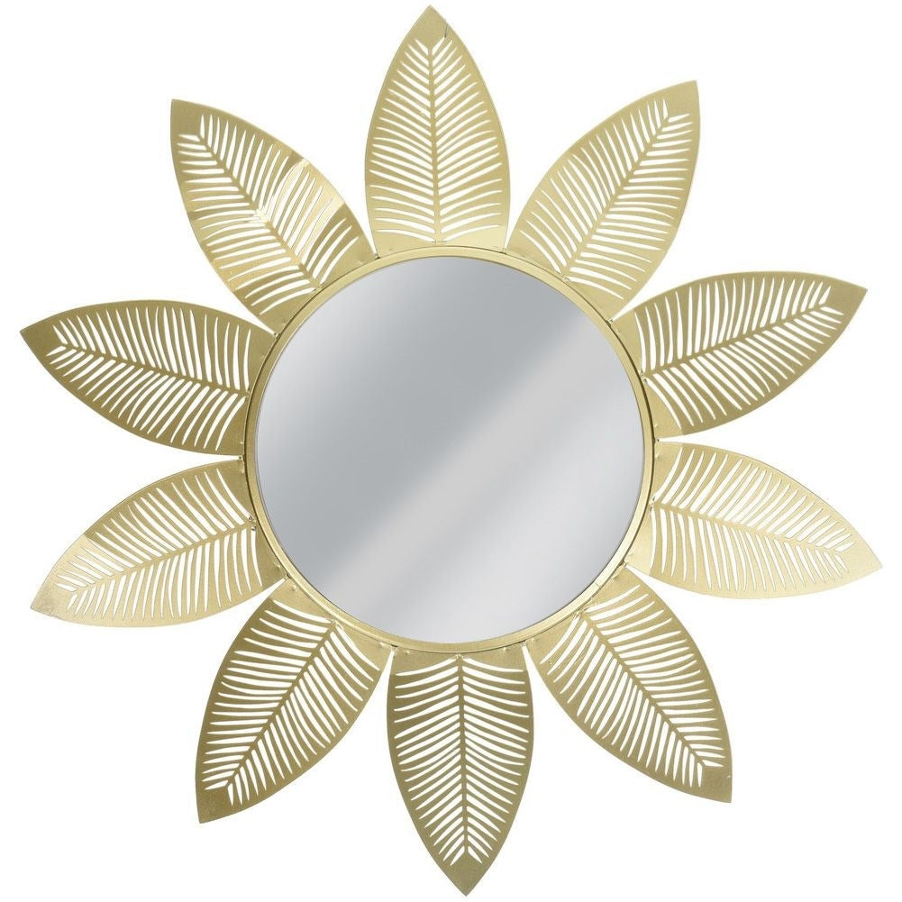Wall Mirror with Golden Metal Frame for Elegant Interior