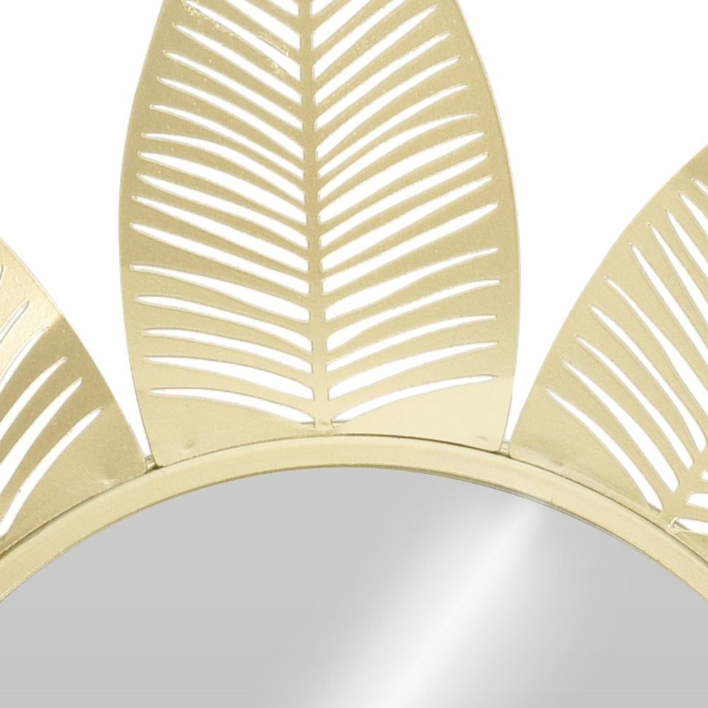 Wall Mirror with Golden Metal Frame for Elegant Interior