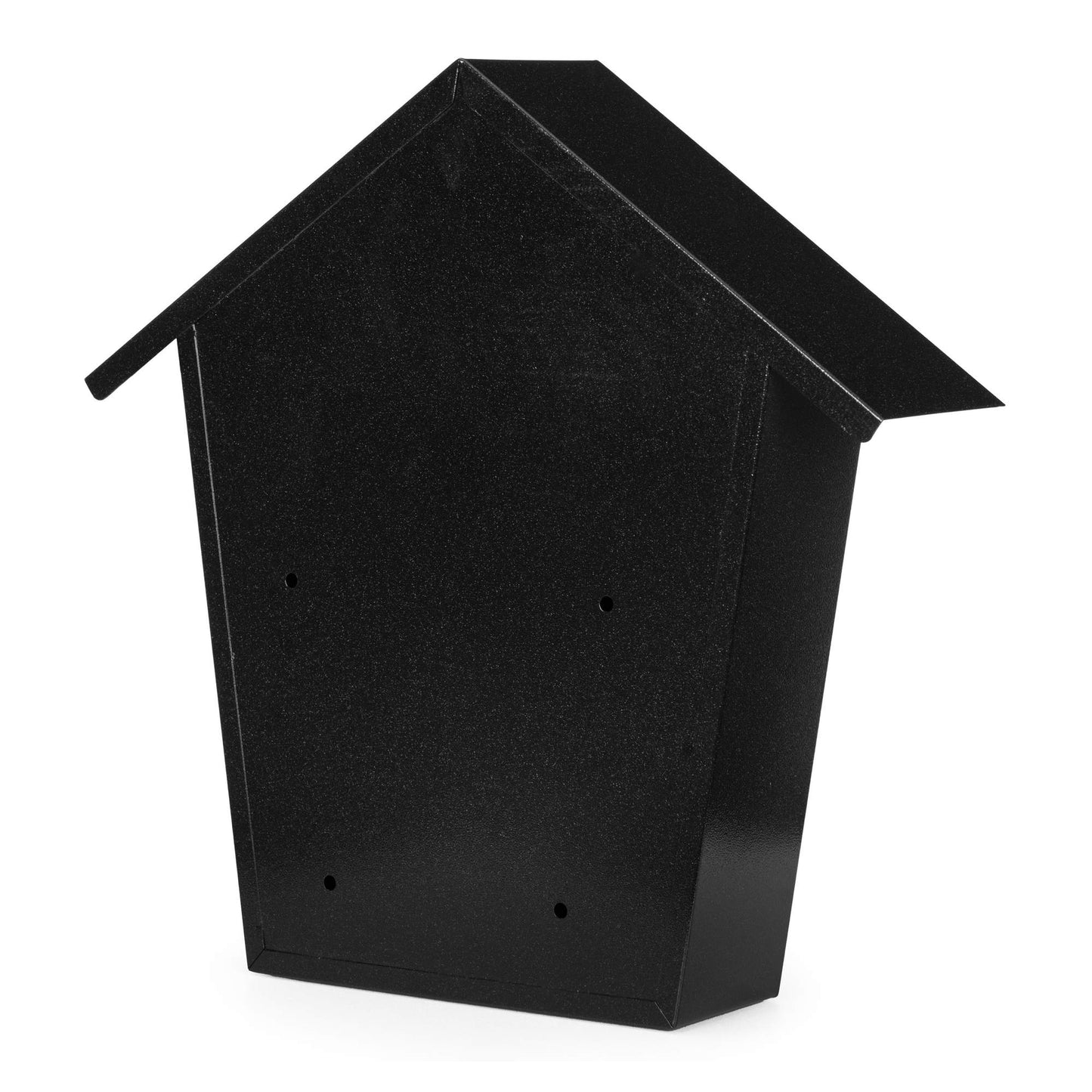 Wall-Mounted Black Steel Mailbox with Lock & Keys