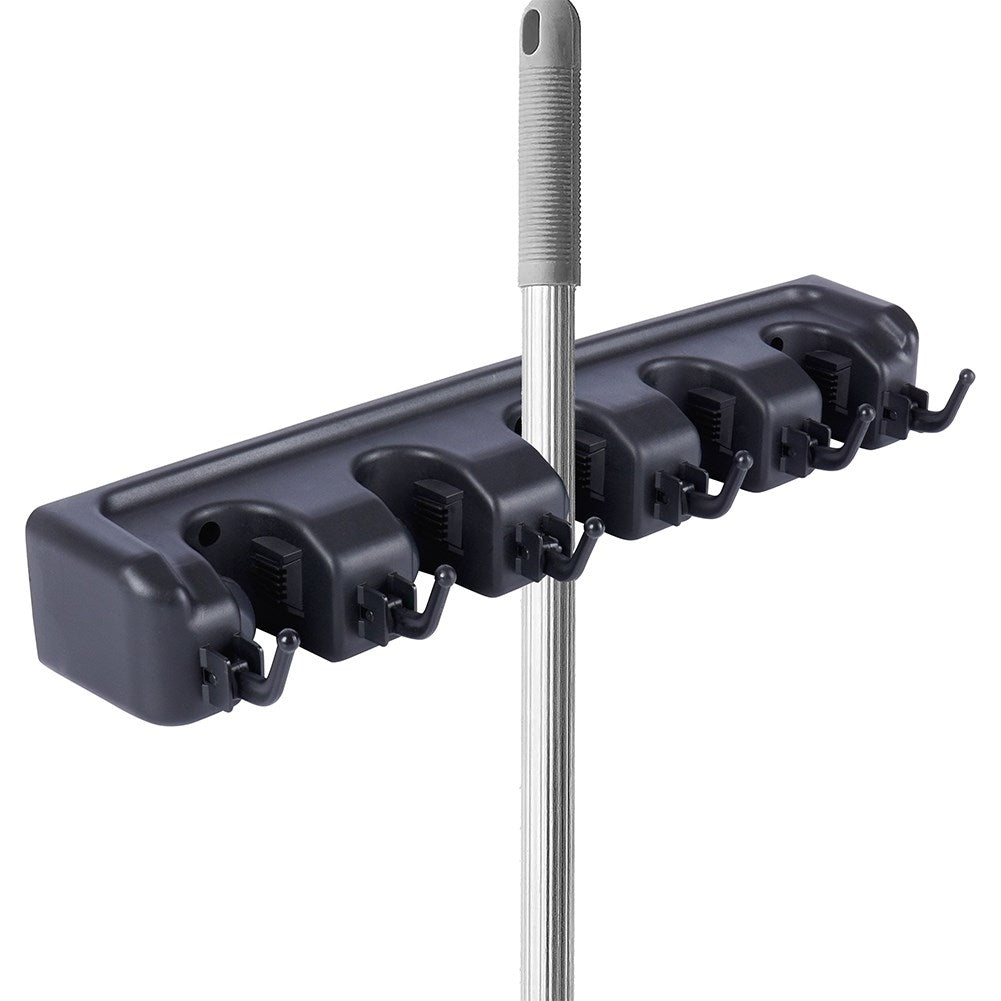 Wall Mounted Hanger with 5 Automatic Clamps and 6 Hooks