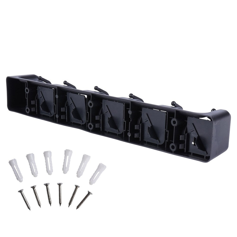 Wall Mounted Hanger with 5 Automatic Clamps and 6 Hooks