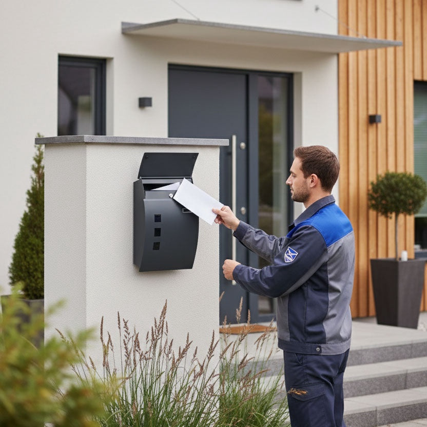 Wall-Mounted Mailbox, Galvanized Steel, Anthracite