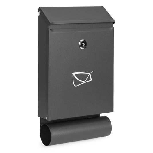 Wall-Mounted Mailbox with Newspaper Holder, Galvanized Steel