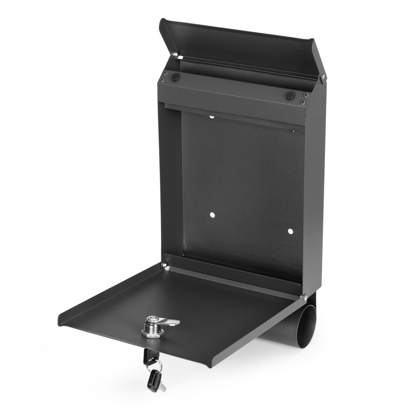 Wall-Mounted Mailbox with Newspaper Holder, Galvanized Steel