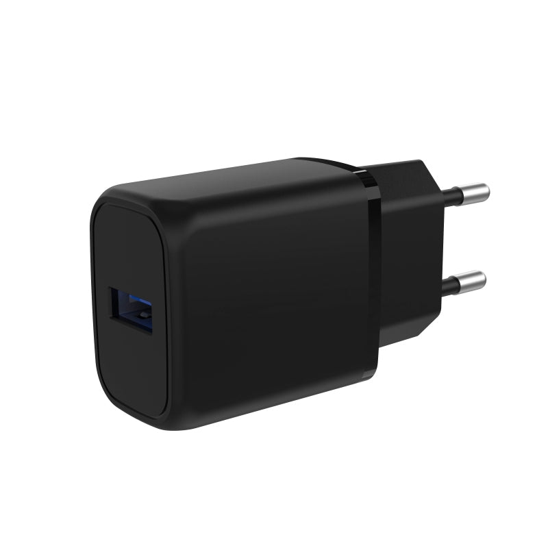 Wall charger USB-A QC 3.0, 18W, 3A - Black