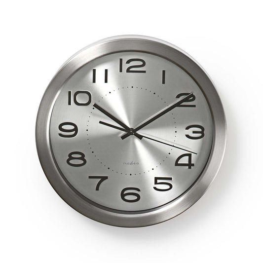 Wall clock | Diameter: 300 mm | Stainless steel | Silver