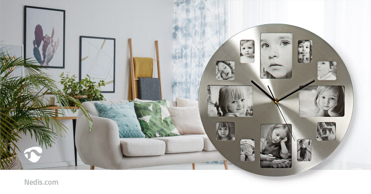 Wall clock | Diameter: 400 mm | Metal | Silver