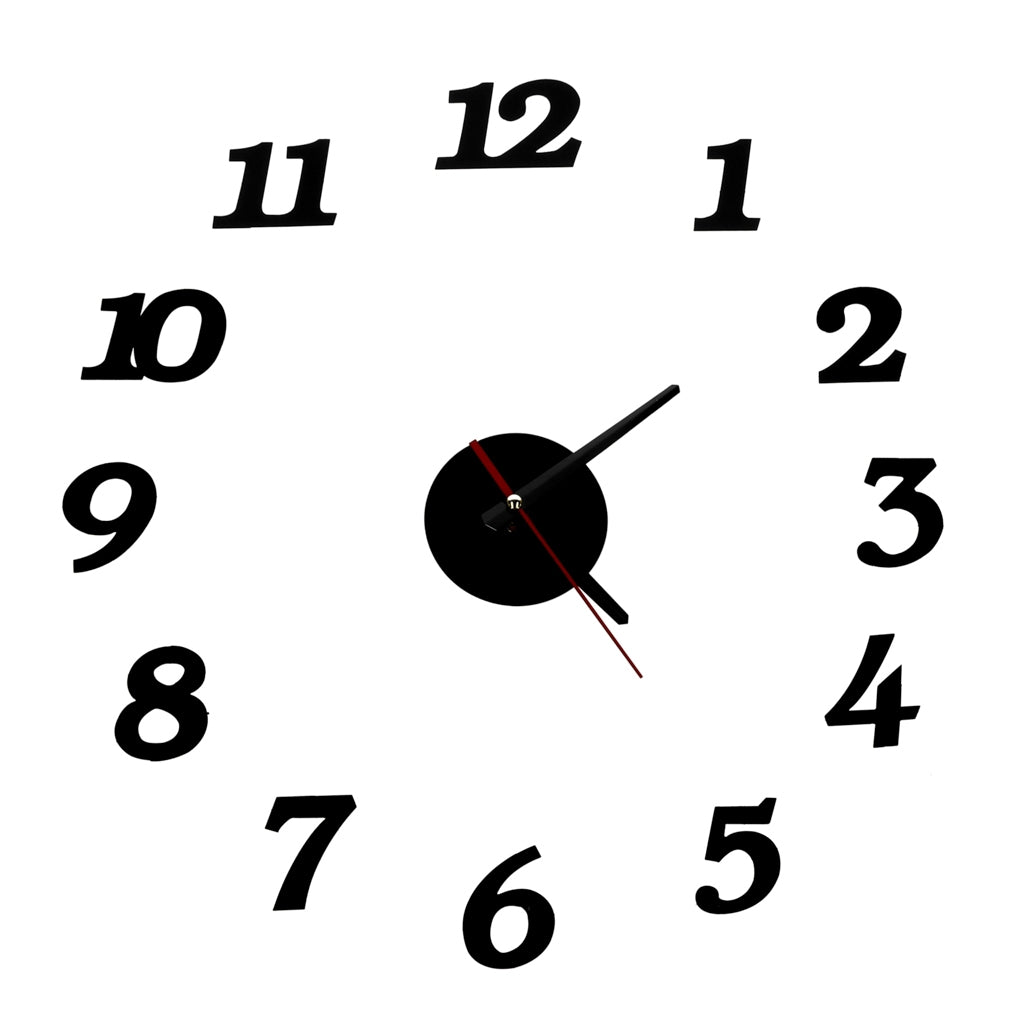 Wall clock black 12 hours