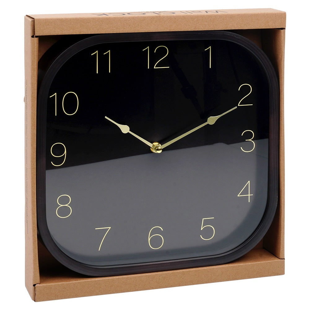 Wall clock black gold 30 cm