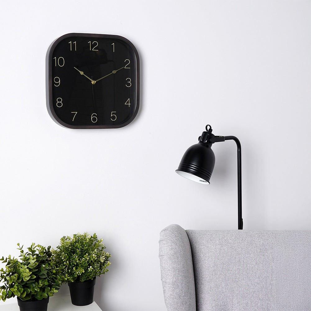 Wall clock black gold 30 cm