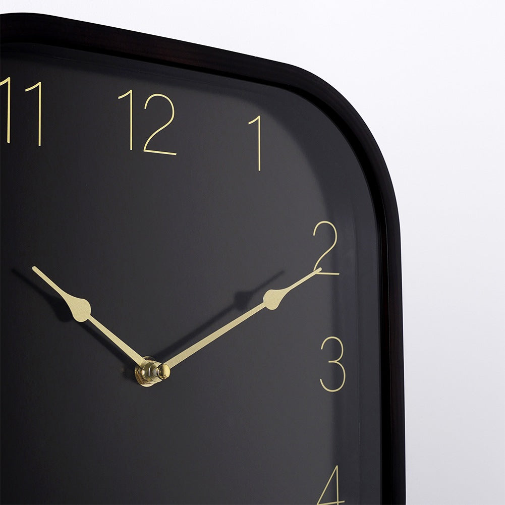 Wall clock black gold 30 cm