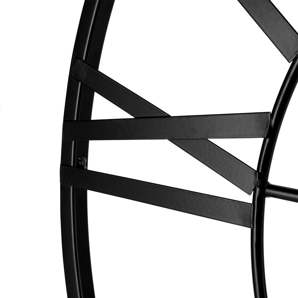 Wall clock in black metal with Roman numerals for loft