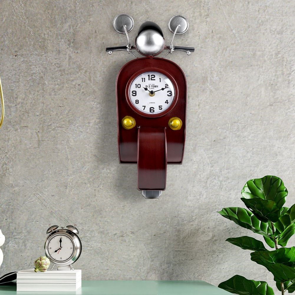 Wall clock in scooter shape
