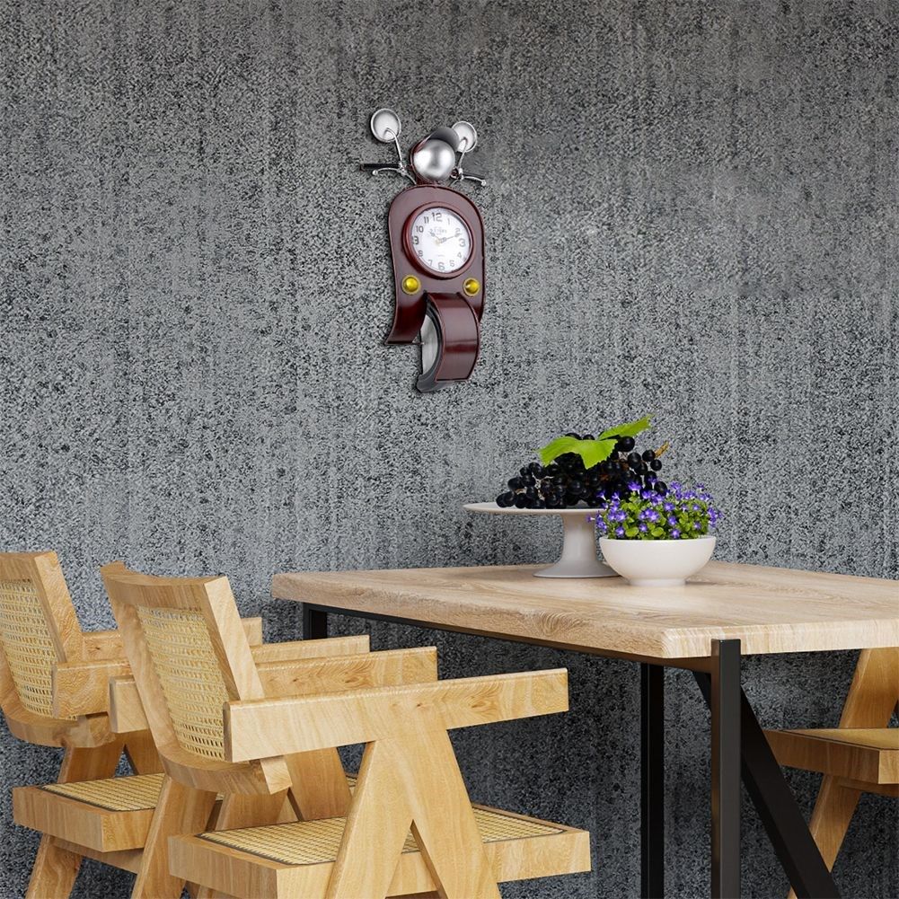 Wall clock in scooter shape