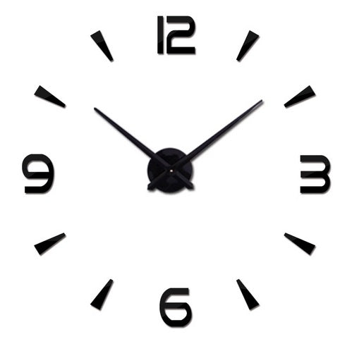 Wall clock large 80-120cm black 4 digits