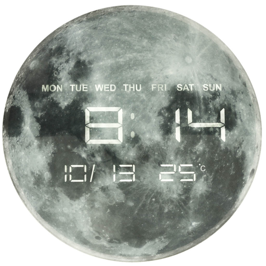 Wall clock planet moon gray 32cm