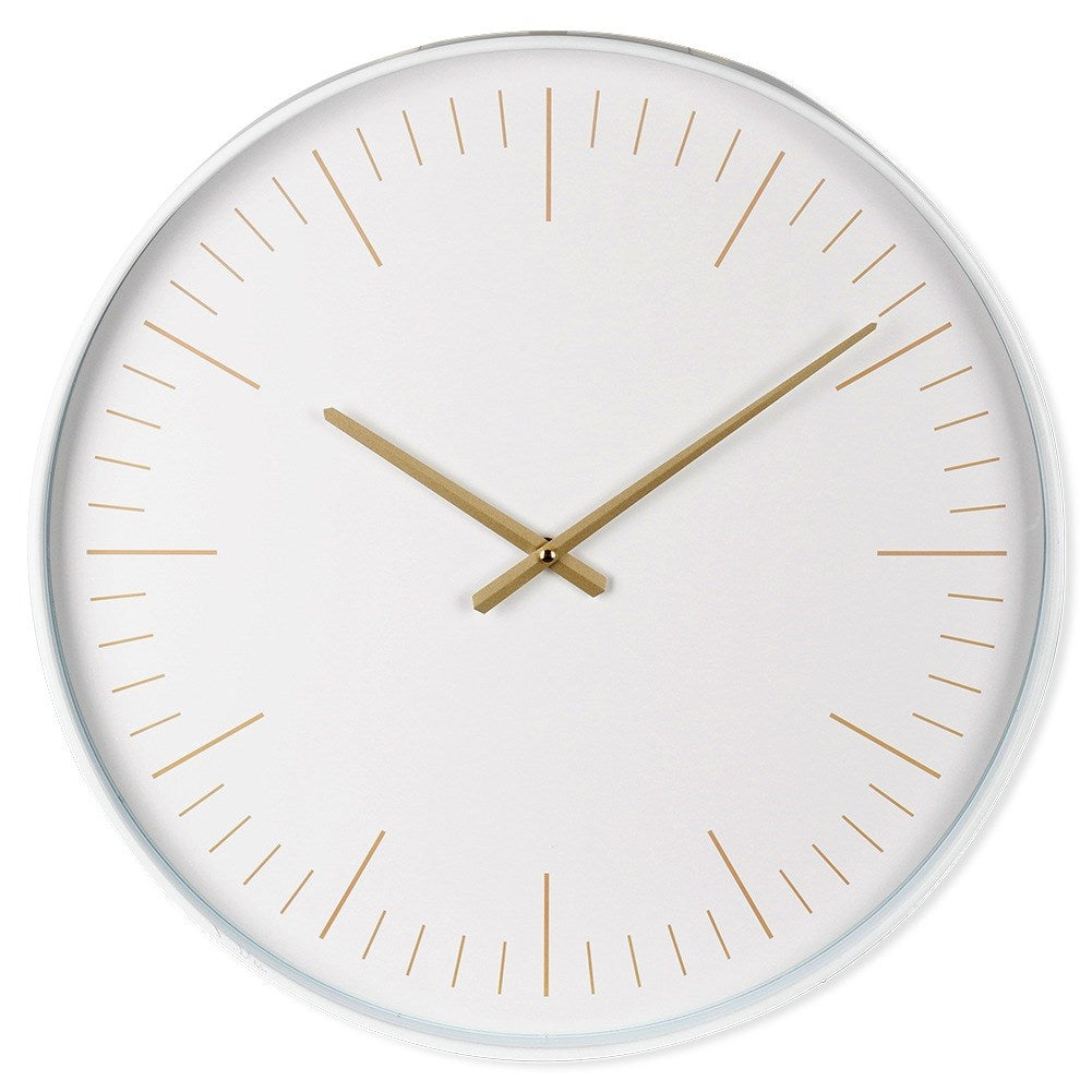 Wall clock white gold 50 cm