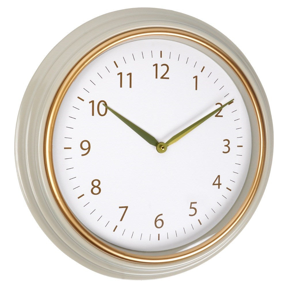 Wall clock white gold 50 cm